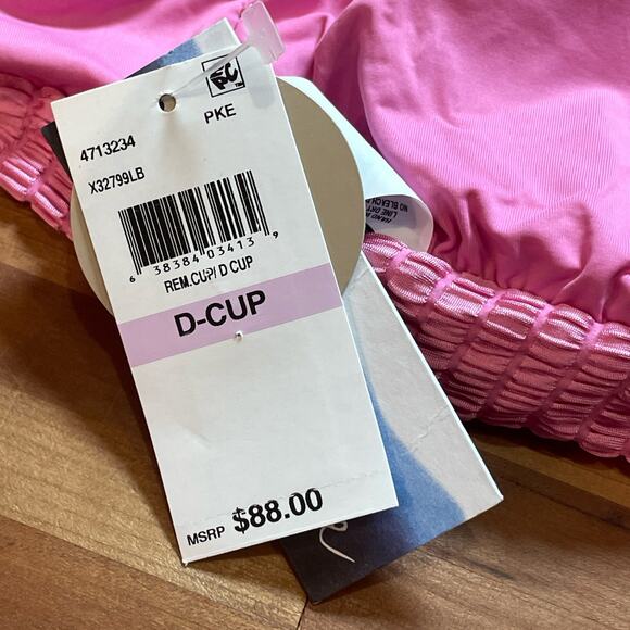 Isabella Rose Maza Textured Bralette Bikini Top D-cup pink - Picture 4 of 9